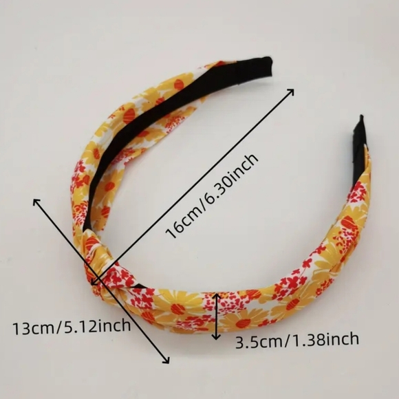 5 Pcs Women's Headbands Multi-Color Greens Solid Polka Dot Flower Combinations - Picture 4 of 4